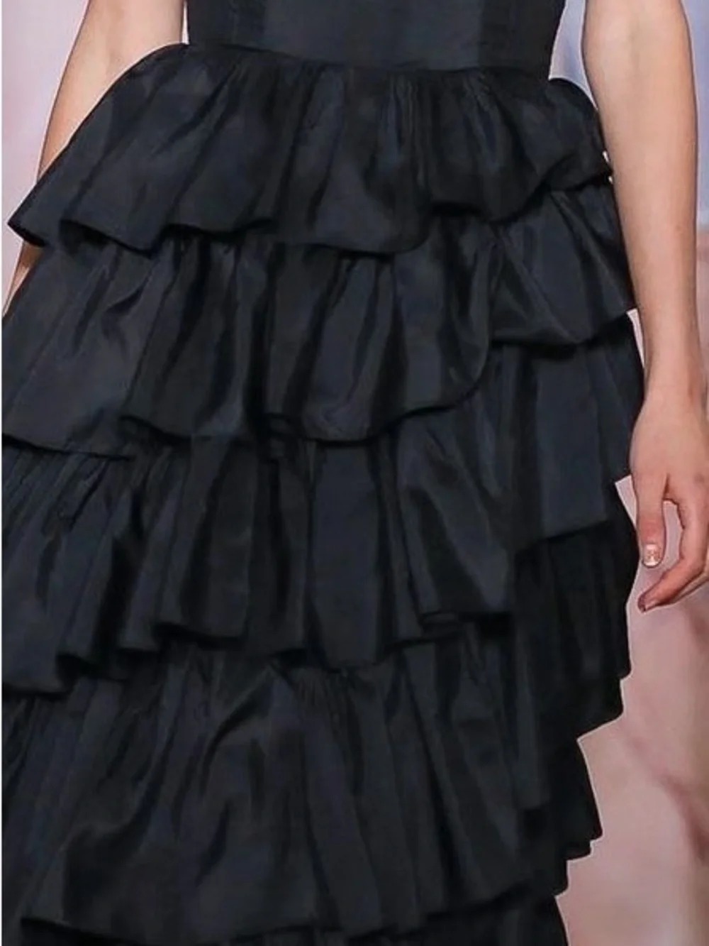 Ulla Johnson Valentina Silk Tiered Ruffle Midi Dress Black 6 NWT - Picture 15 of 15